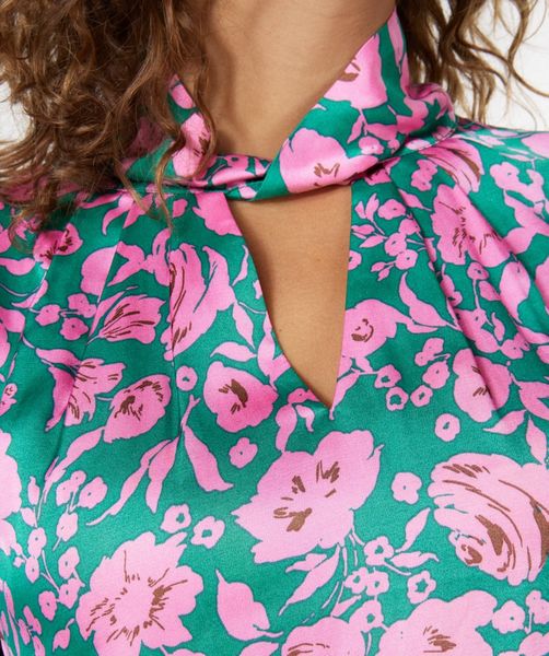 Esqualo Blouse with shimmering rose print - green (999)