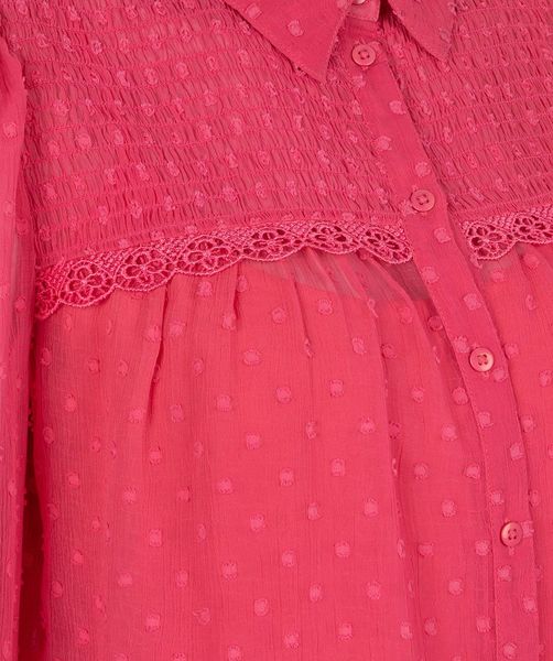 Esqualo Bluse mit gesmoktem Plumetis - pink (520)
