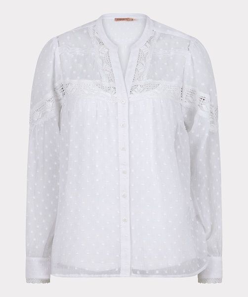 Esqualo Bluse mit ausgefallener Spitze - weiß (120) - 36