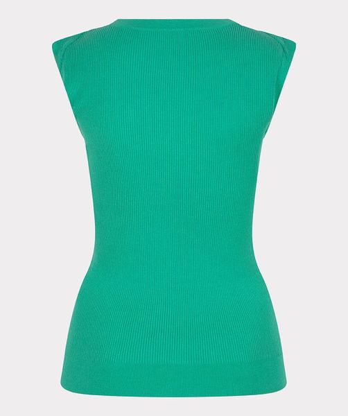 Esqualo Ribbed top with gold button placket - green (370)