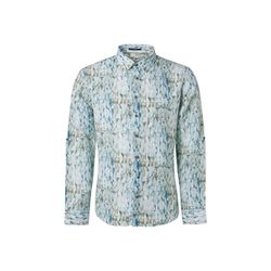 No Excess Shirt Allover Printed With Linen - blue (128)