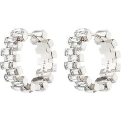 Pilgrim Recycled crystal hoop earrings - Create - silver (SILVER)