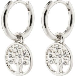 Pilgrim Tree-of-life hoop earrings - Iben - silver (SILVER)