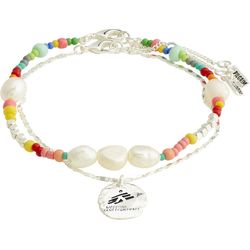 Pilgrim Bracelet perles & bracelet monnaie - silver (SILVER)