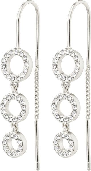 Pilgrim Recycled crystal chain earrings - Rogue - silver (SILVER)