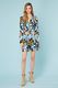 BSB Floral wrap dress with satin touch - blue (BLUE )
