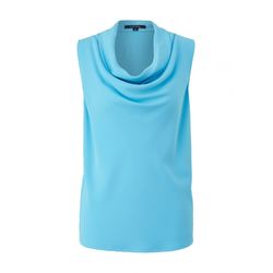 comma Blouse top with waterfall neckline - blue (6242)