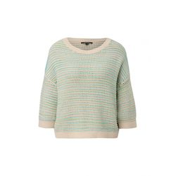 comma Knitted jumper in a distinctive pattern - green/beige (8102)