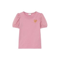s.Oliver Red Label T-shirt with mesh sleeves - pink (4407)