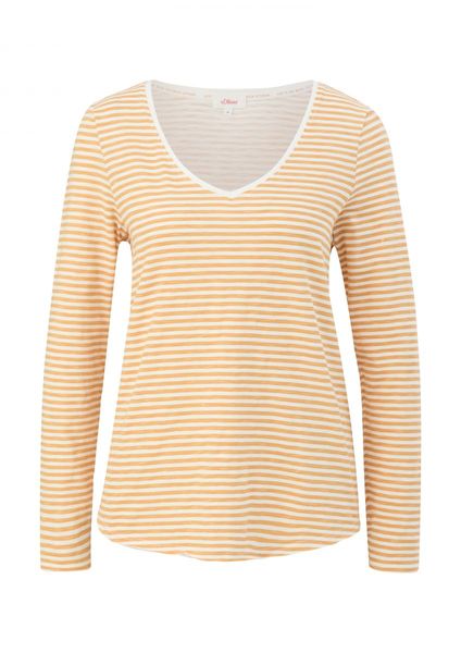 s.Oliver Red Label T-shirt long à rayures - blanc/orange (17G6)