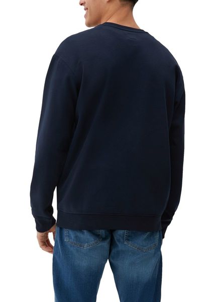 Q/S designed by Sweatshirt with logo embroidery  - blue (59L0)