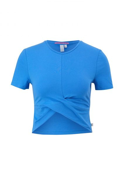 Q/S designed by T-shirt with knot detail - blue (5547)