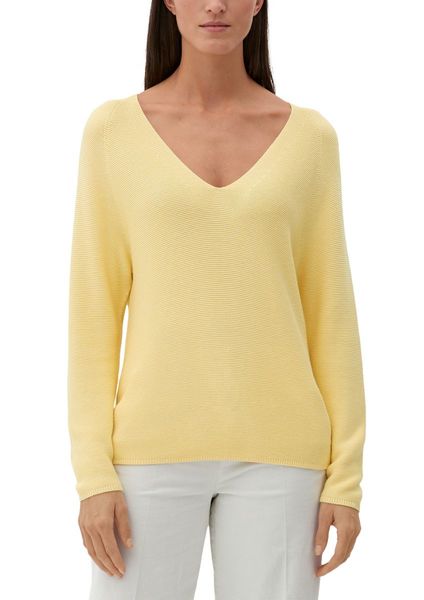 s.Oliver Red Label Knit sweater with V-neck  - yellow (1145)