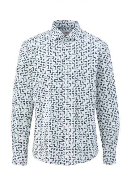 s.Oliver Red Label Regular fit: long sleeve shirt with a shark collar - white (01A2)