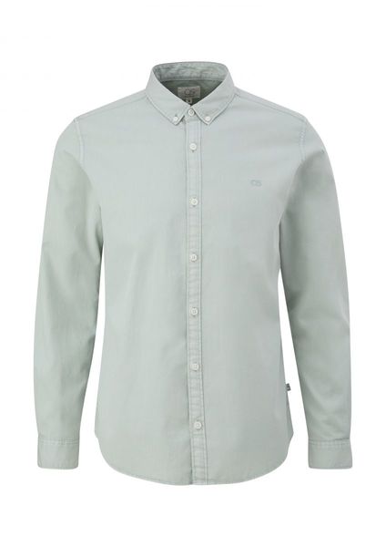 Q/S designed by Slim fit: shirt with a rounded hem - green (6108)