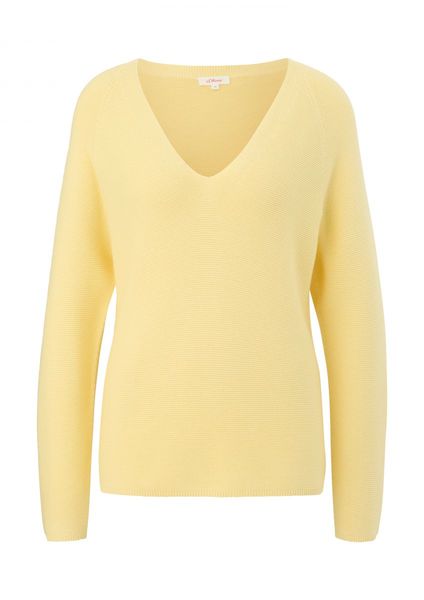 s.Oliver Red Label Pull en tricot avec col en V  - jaune (1145)