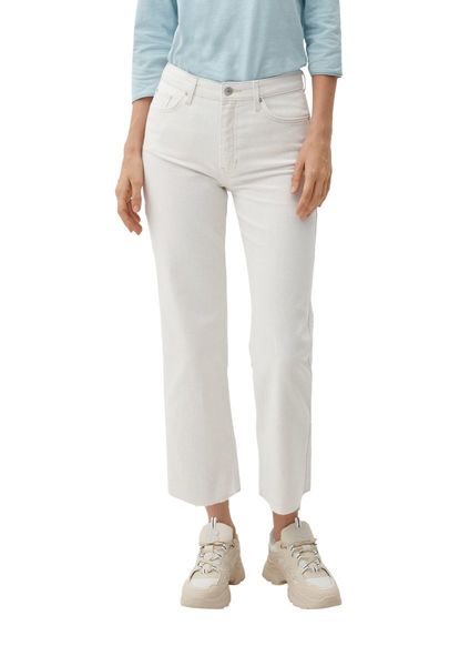 s.Oliver Red Label Karolin : Jeans avec ourlet ouvert - blanc (01Y8)