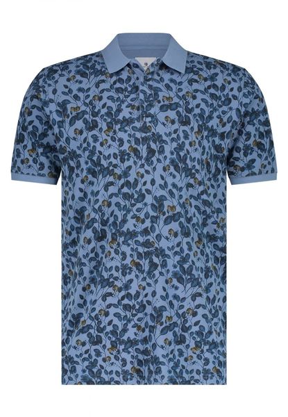 State of Art Polo shirt with allover print  - blue (5359)