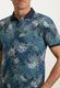 State of Art Cotton polo shirt with digital print - blue (5954)