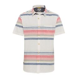 Camel active Short-sleeved shirt in a linen-cotton mix - white/pink/blue (04)
