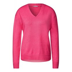 Street One Soft v-neck sweater - pink (14655)