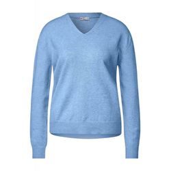Street One Soft v-neck sweater - blue (14653)