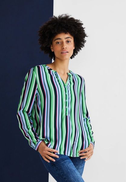 Street One Blouse with striped pattern - green (34650)