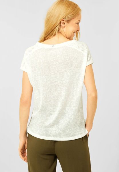 Cecil T-Shirt mit V-Ausschnitt - (13474) - weiß S