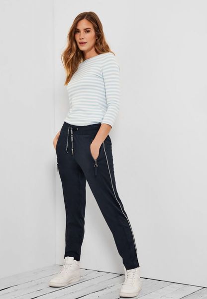Cecil Casual fit pants with zip - blue (10128)