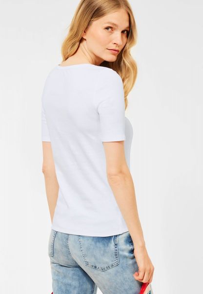 Cecil Organic short sleeve shirt - white (10000)