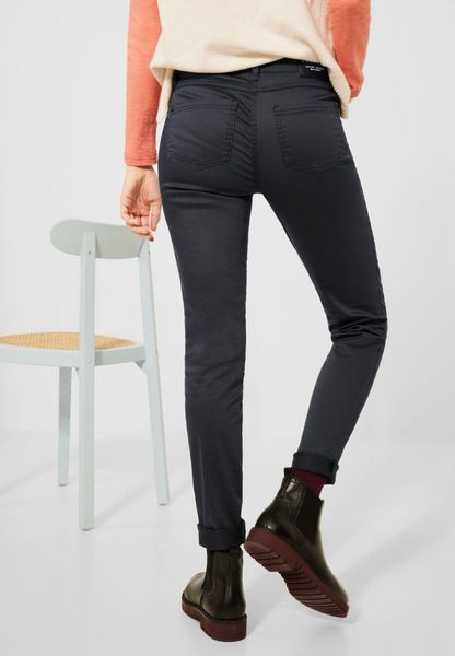 Cecil Slim fit pants with coating - blue (13297)