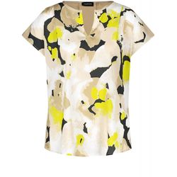 Taifun Blouse shirt with satin front - yellow/beige (09462)