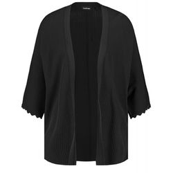 Taifun Open cardigan with half sleeve - black (01100)