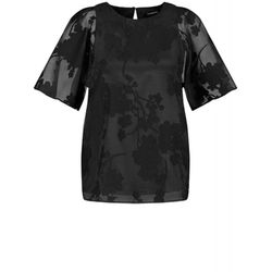 Taifun Fine short-sleeved blouse made of transparent quality - black (01100)