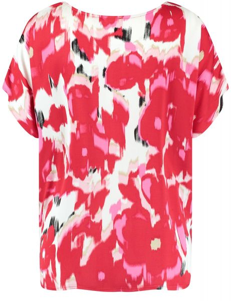 Taifun Blouse shirt with floral allover print - pink (06502)