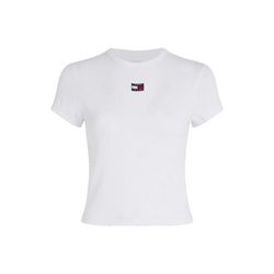 Tommy Jeans Figure-hugging ribbed knit T-shirt - white (YBR)