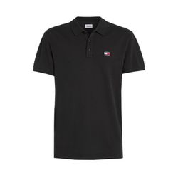 Tommy Jeans Classic Fit Poloshirt mit Badge - schwarz (BDS)
