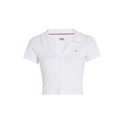 Tommy Jeans Polo with V-neck - white (YBR)