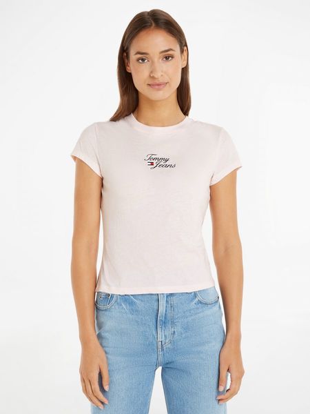 Tommy Jeans Basic Shirt mit Logo - pink (TJ9)