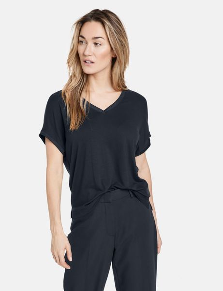Gerry Weber Collection Short sleeve shirt with casual cut - blue (80890)