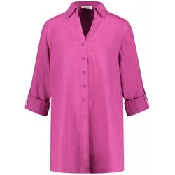 Gerry Weber Edition Linen long blouse with side slits - pink/purple (30903)