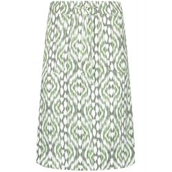 Gerry Weber Edition Patterned linen skirt with hem slits - green (05059)