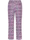 Gerry Weber Edition Patterned 7/8 Linen Trousers Easy Fit - pink/black (03019)