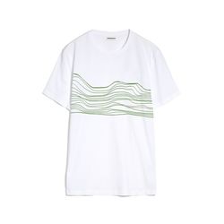 Armedangels T-shirt with print - Jaames sound waves  - white/green (188)