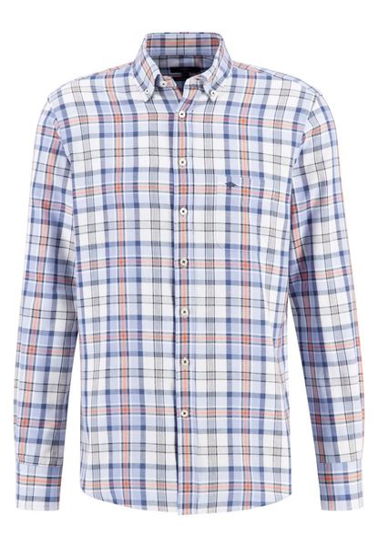 Fynch Hatton Shirt with check pattern - blue (601)