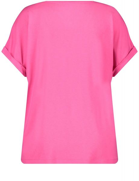 Samoon Short sleeve shirt with front print - pink (03362)