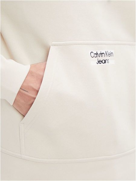 Calvin Klein Jeans Sweat à capuche logo rayé transparent - beige (ACI)
