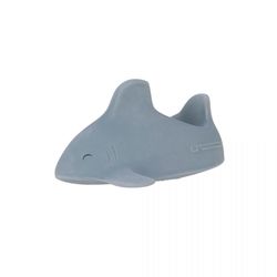 Lässig Baby bath toy - natural rubber, Shark - blue (00)