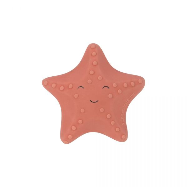 Lässig Baby bath toy - natural rubber, starfish - red (00)