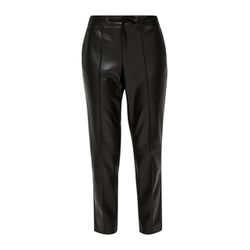 s.Oliver Black Label Regular : pantalon en aspect cuir - noir (9999)